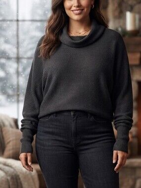 Workhall Plants Matter Black Size 1 Turtleneck Sweater Made in USA